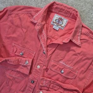 Levis Vintage Denim Shirt Womens Medium Pink Button Up Western USA 90s Rodeo